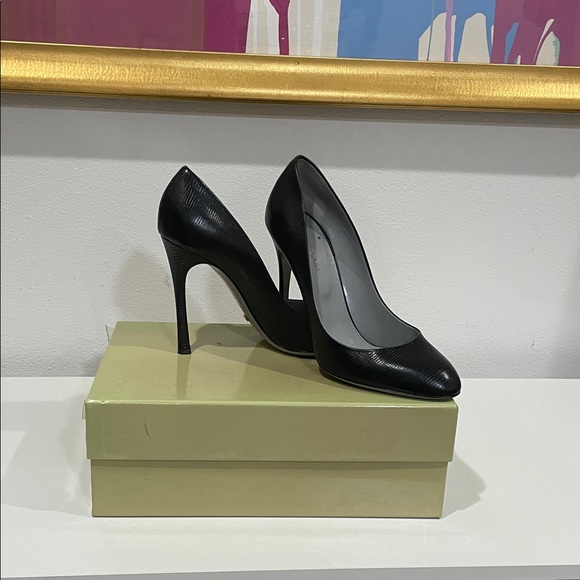 Sergio Rossi Black Leather Heels - Picture 1 of 11